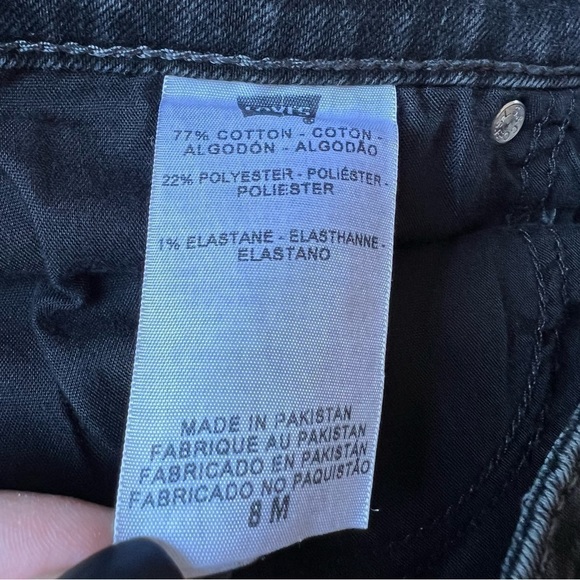 Levi’s Women’s Mid Rise Skinny 5 Pocket Black Denim Jeans, Size 8 - Picture 7 of 12